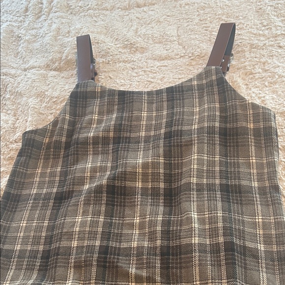 Plaid Sleeveless Dress with Brown Straps - Picture 7 of 13